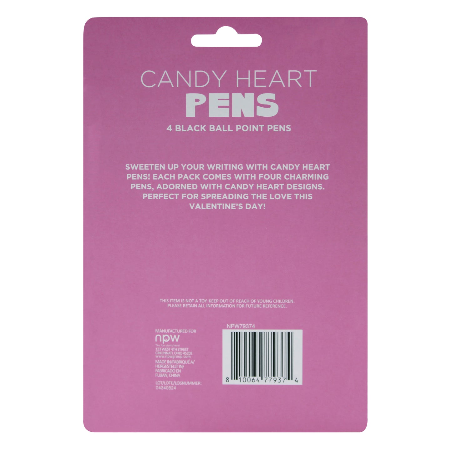 Candy Heart Pens 4Pk