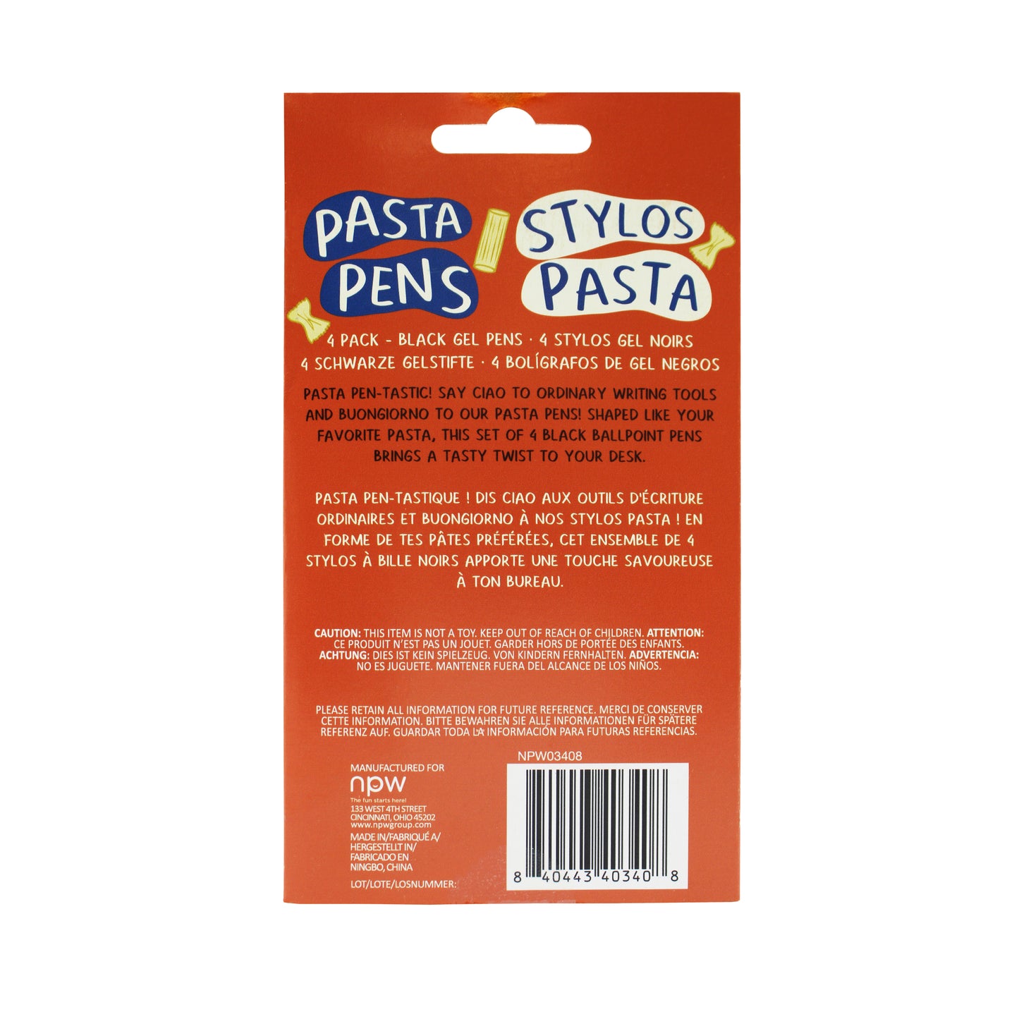 Pasta Pens 4 Pack