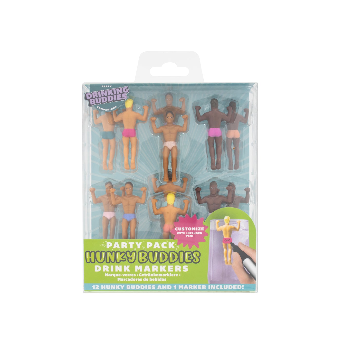 Party Pack Drinking Buddies Drink Markers- 12 Pack
