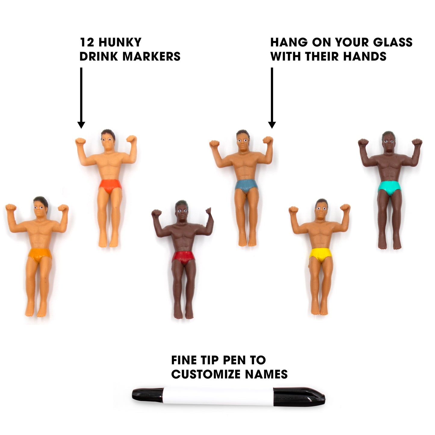 Party Pack Drinking Buddies Drink Markers- 12 Pack