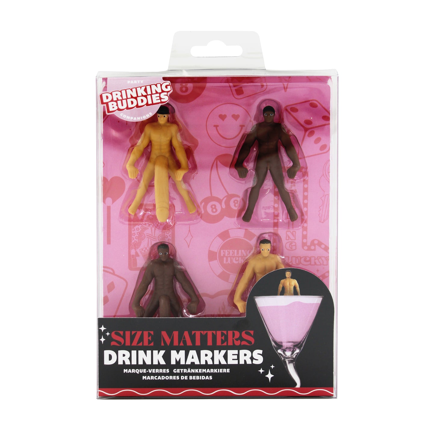 Size Matters Drinking Buddies Drink Markers- 4 Pack