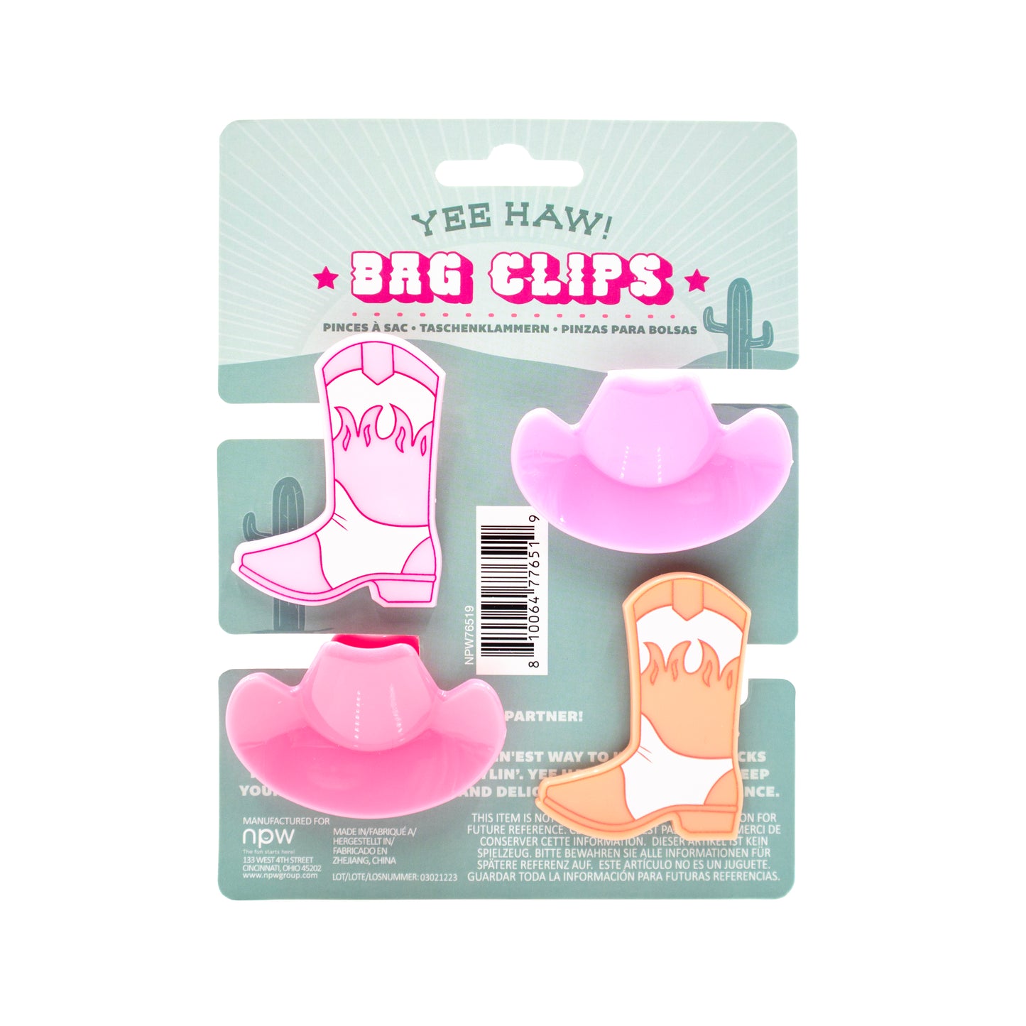 Yee Haw Bag Clips - 4 Pack