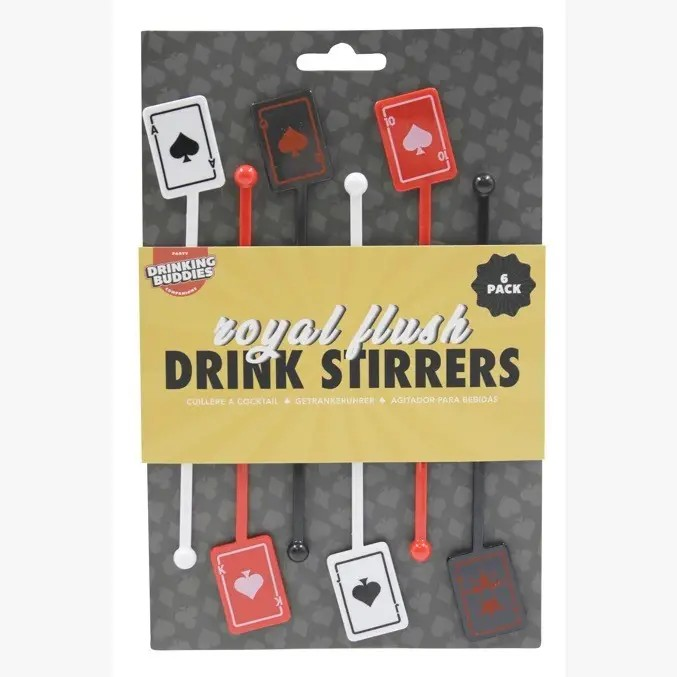 Royal Flush Drink Stirrers - 6 Pack