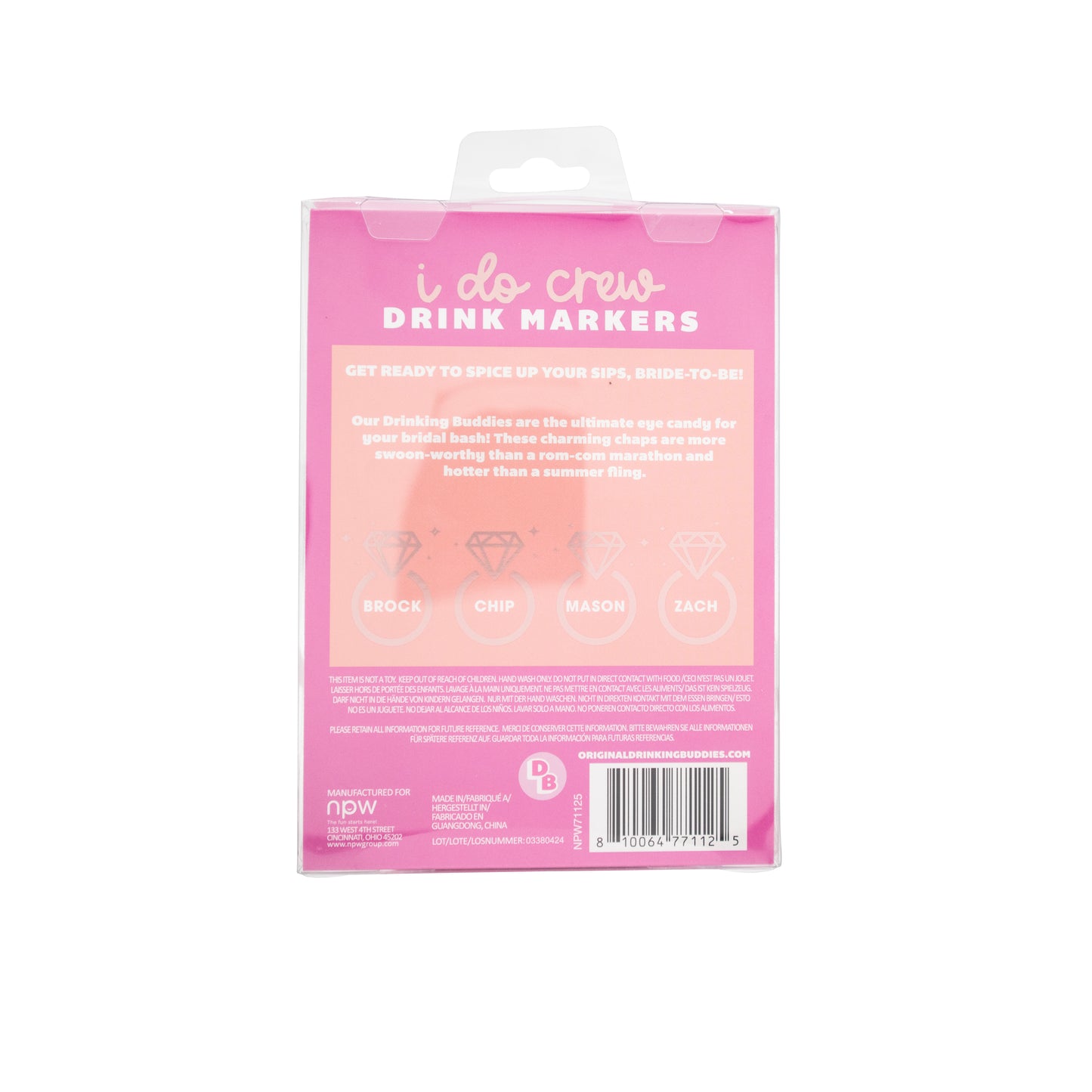 I Do Crew Drinking Buddies Drink Markers-4 Pack