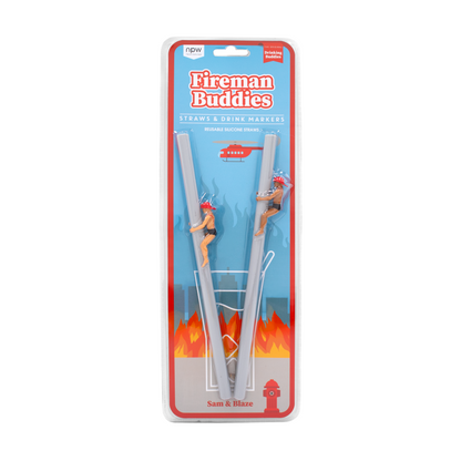 Fireman Buddies Straw and Drink Markers-2 Pack
