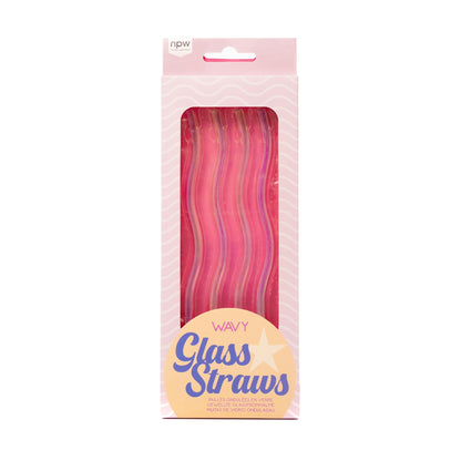 Wavy Glass Straws-4 Pack